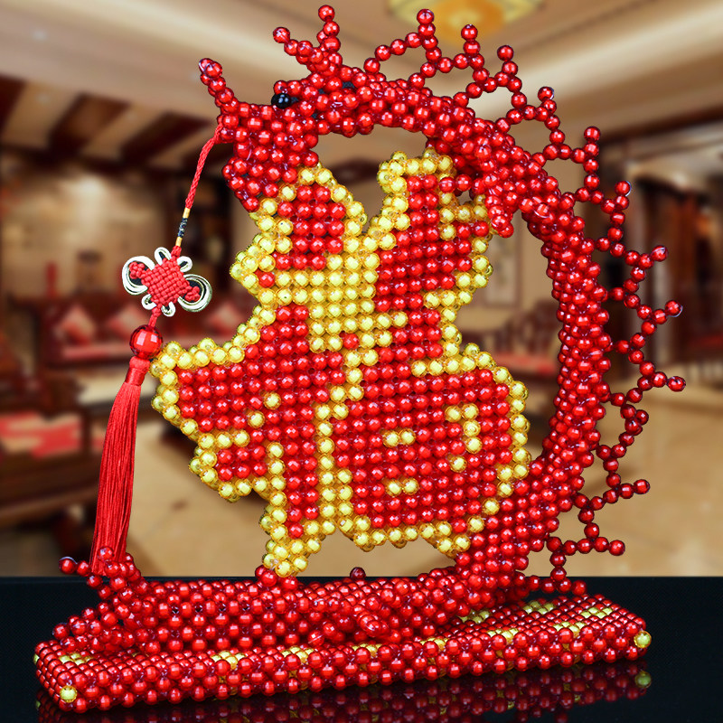 一折成人手工制作diy创意材料包_8mm珠子手工串珠diy成人制作字画摆件