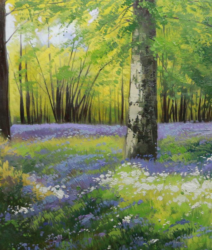 刘雪霞《紫兰花丛》 布面油画