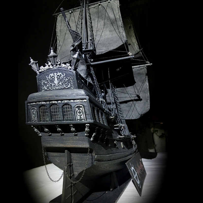 加勒比海盗船_木质帆船diy船模型拼装套材--加勒比海盗 黑珍珠号,益智