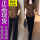 商城正品时尚衬衫女2025夏季款洋气减龄显瘦百搭短袖印花上衣衬衣