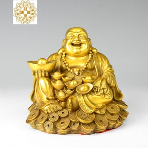 弥勒佛铜财元宝图片
