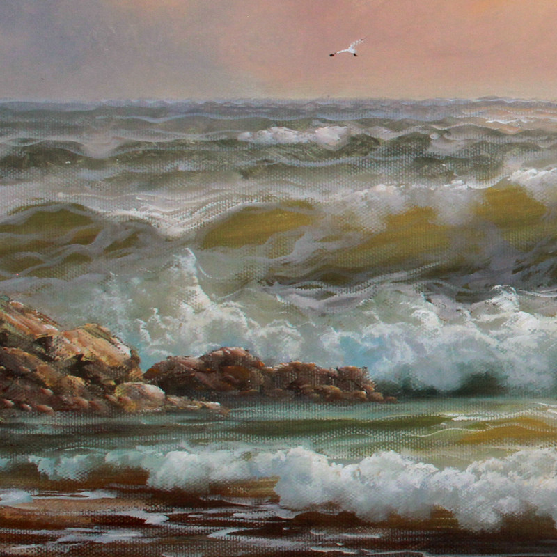 吕然《海风系列七》70*180cm 原创布面油彩