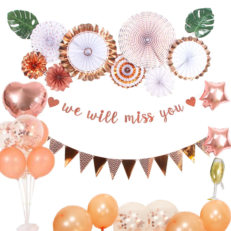 欢送会布置we will miss you公司同事离职派对老师退休farewell