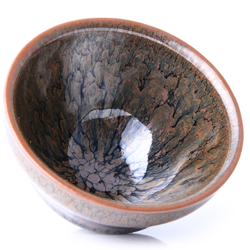 园艺建盏 罗丁《花开富贵》油滴紧密均匀 09077