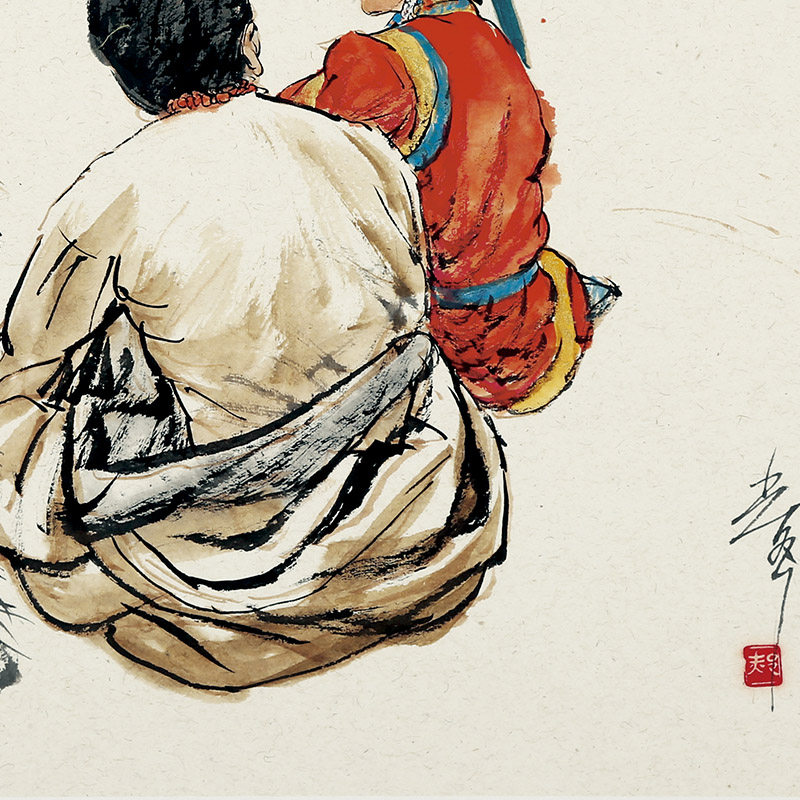 郝光《谈心黄南藏族少年》