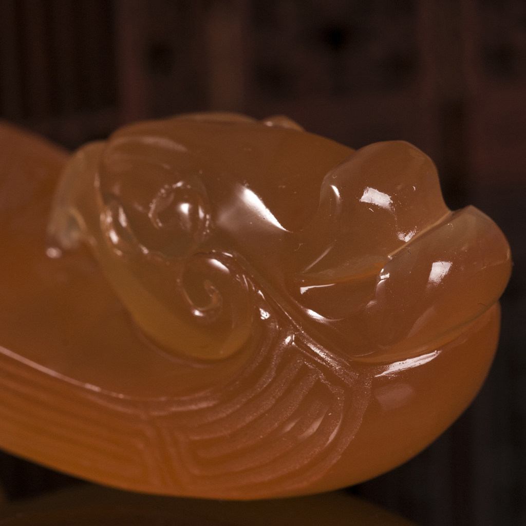 金水冻《凤头如意》手玩件林斌工作室手工雕刻