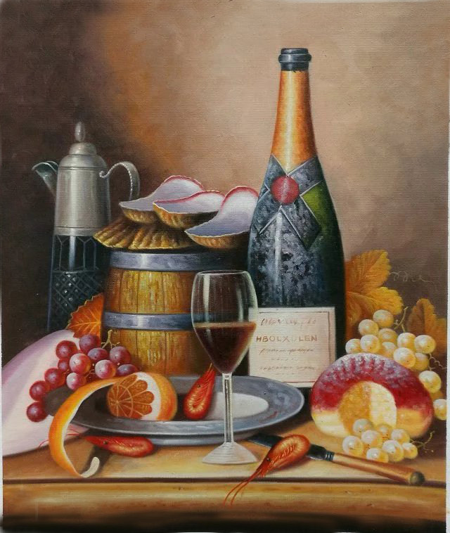 【双十二】王洁《有酒瓶的静物》