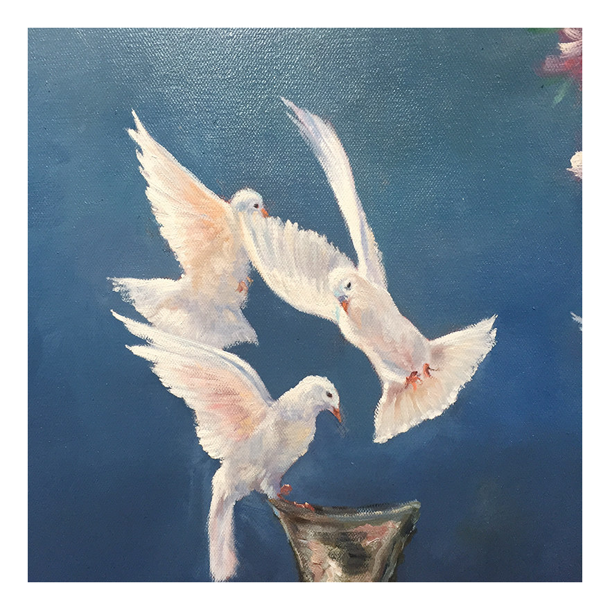 张明辉《鸽子》60*90cm