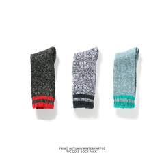 PRIMO warm socks 粗线纺雪花毛线中筒袜 3色套装 冬日rollup必备