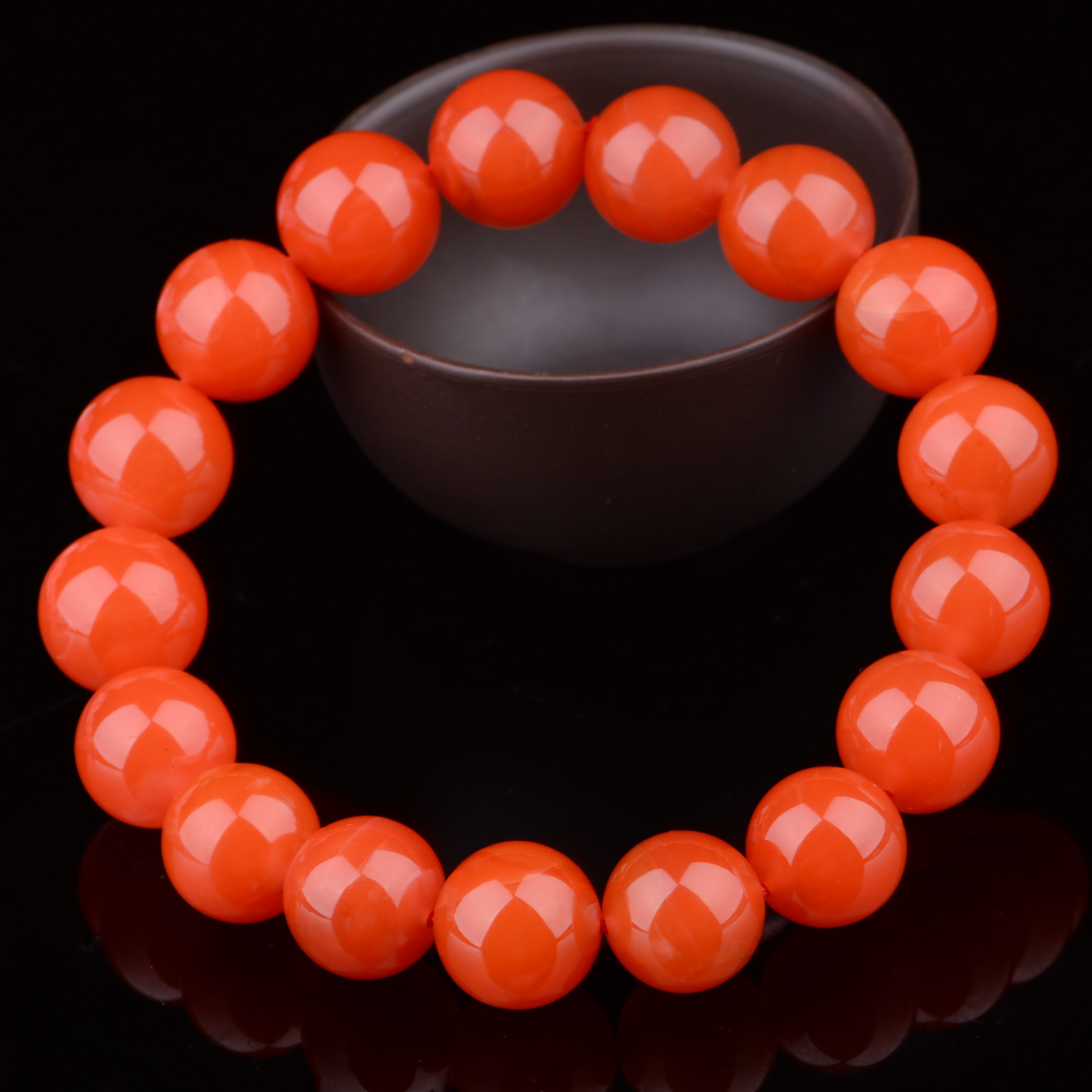 【即刻拍】43.31g 13mm精品南红玛瑙 《手串》