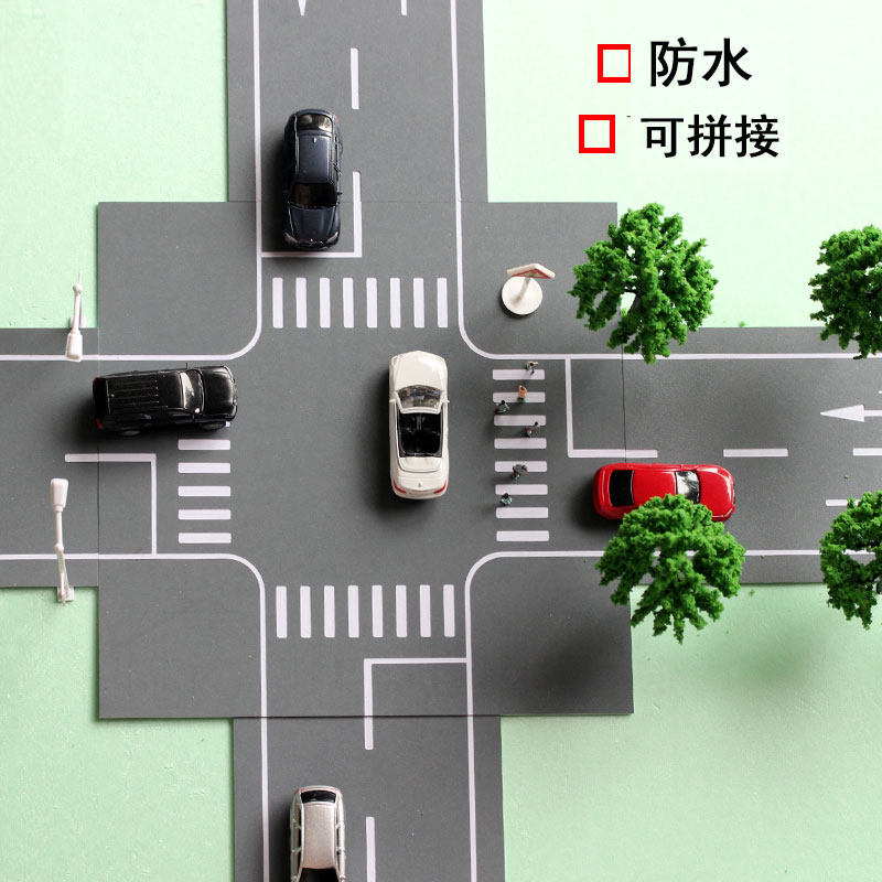 特价城市模型沙盘_马路场景路面城市道路十字路口t形路口城市场景沙盘