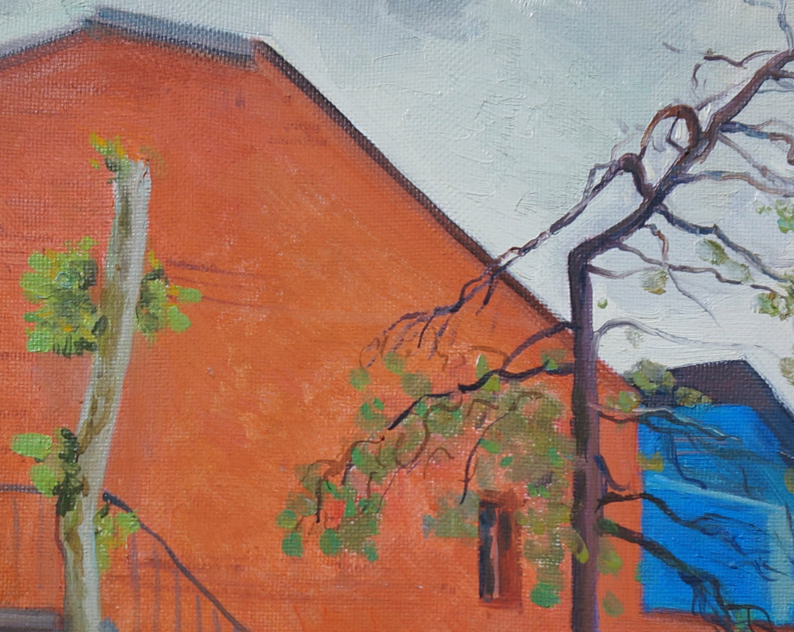 高尔巴特卡 谢尔盖 《红房子》 布面油画