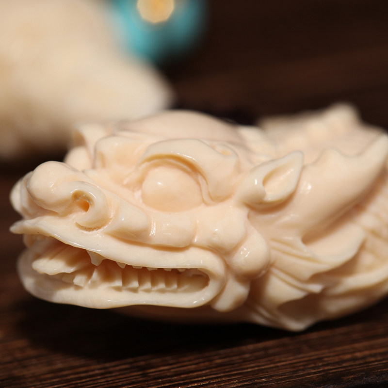 【鱼化为龙】西伯利亚猛犸牙精雕细刻龙鱼吊坠挂饰
