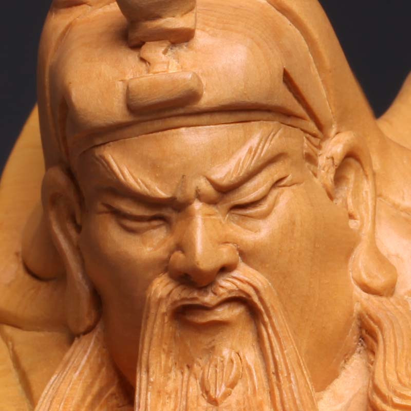 黄杨木一刀雕【武圣】天然木料 做工精良 工艺美术师柯国本