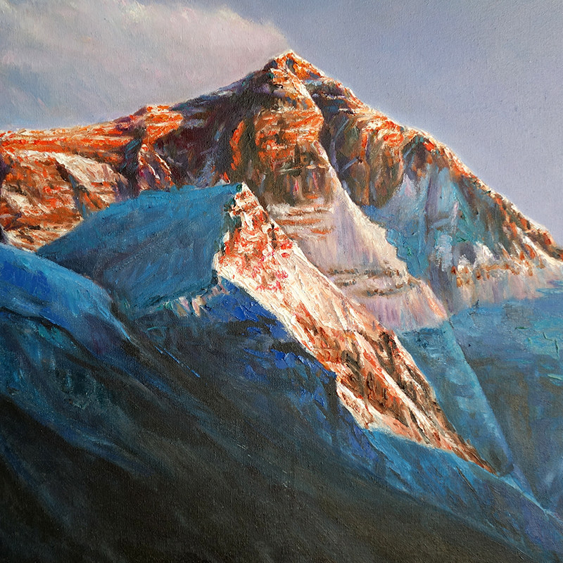 张秀芝《金山》布面油画