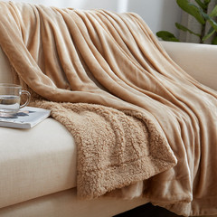 羊羔绒复合毛毯加厚心形北欧简约保暖床单午休毯子短毛绒男女1.2