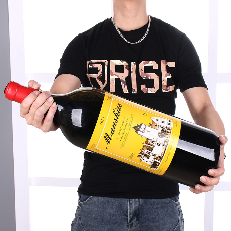 特大瓶10斤装5l曼士特干红葡萄酒13度超大瓶摆设聚餐十斤礼盒红酒