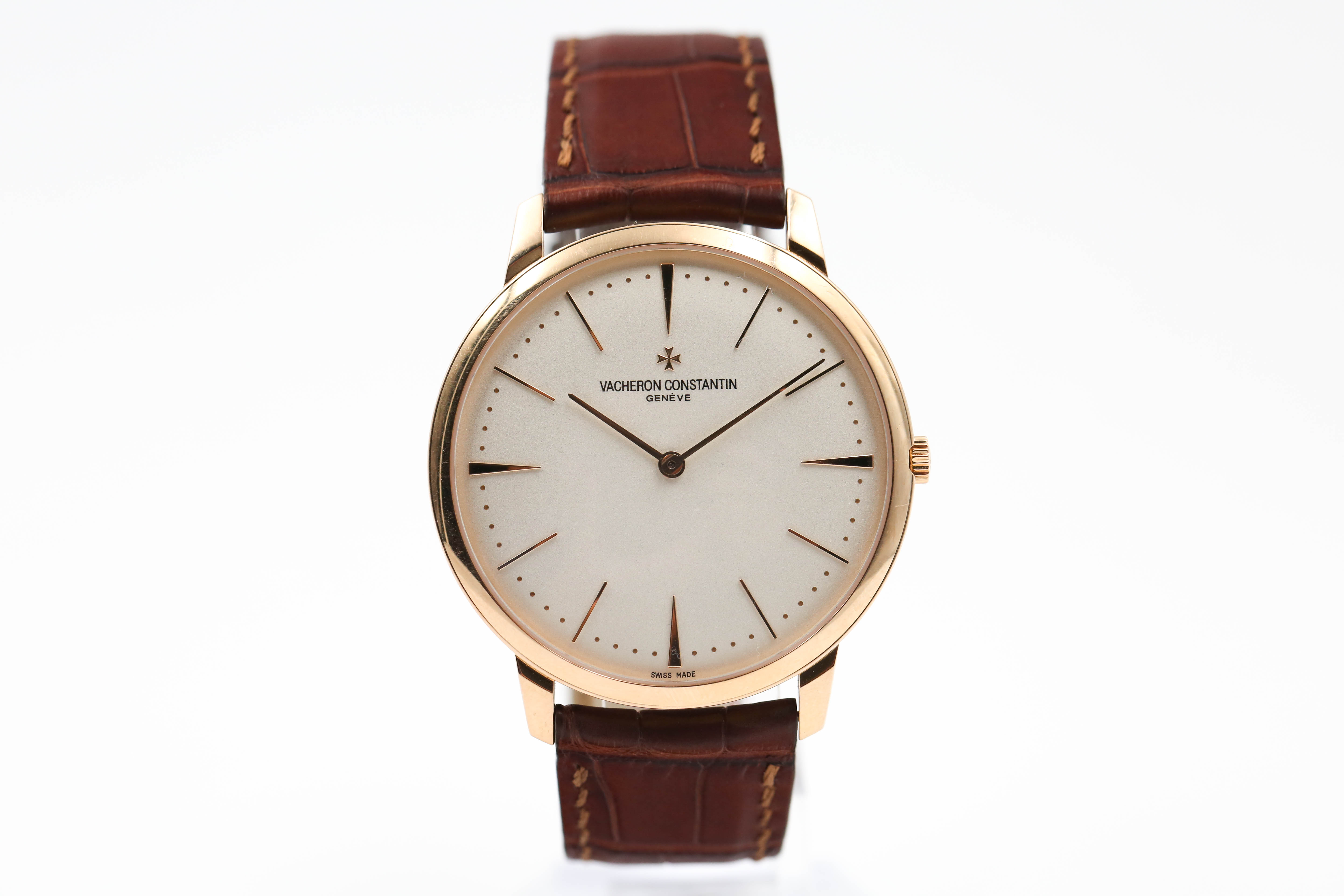 爱心商品 【9新】 江诗丹顿 手动机械 18k玫瑰金 男士腕表