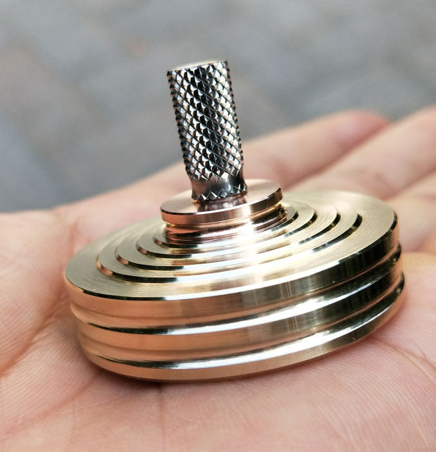 加工定制黄铜机械金属手拧陀螺男孩学生科技成人平衡陀螺仪玩具