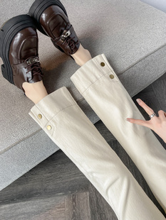 小个子烟管裤子女2024年新款夏款高腰显瘦法棍八分窄版直筒牛仔裤