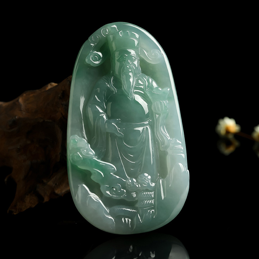 缅甸a货翡翠财神爷吊坠 47.63g