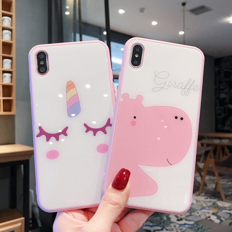 河马独角兽卡通适用苹果x手机壳xr防摔套情侣iphone8plus玻璃壳女在类目 箱包皮具/热销女包/男包, 旅行箱中 - 来自Buy2taobao.com提供专业的淘宝代购服务