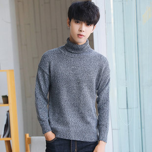 秋冬男士高领毛衣针织衫青年潮流毛线衣小衫保暖加厚学生毛织衫