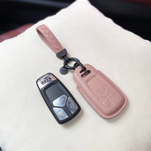 适用奥迪钥匙保护套男牛皮钥匙壳女精致汽车钥匙扣钥匙包创意定制