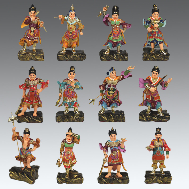 古道斋包邮树脂佛教用品药叉药师佛药师琉璃光如来十二神将30厘米