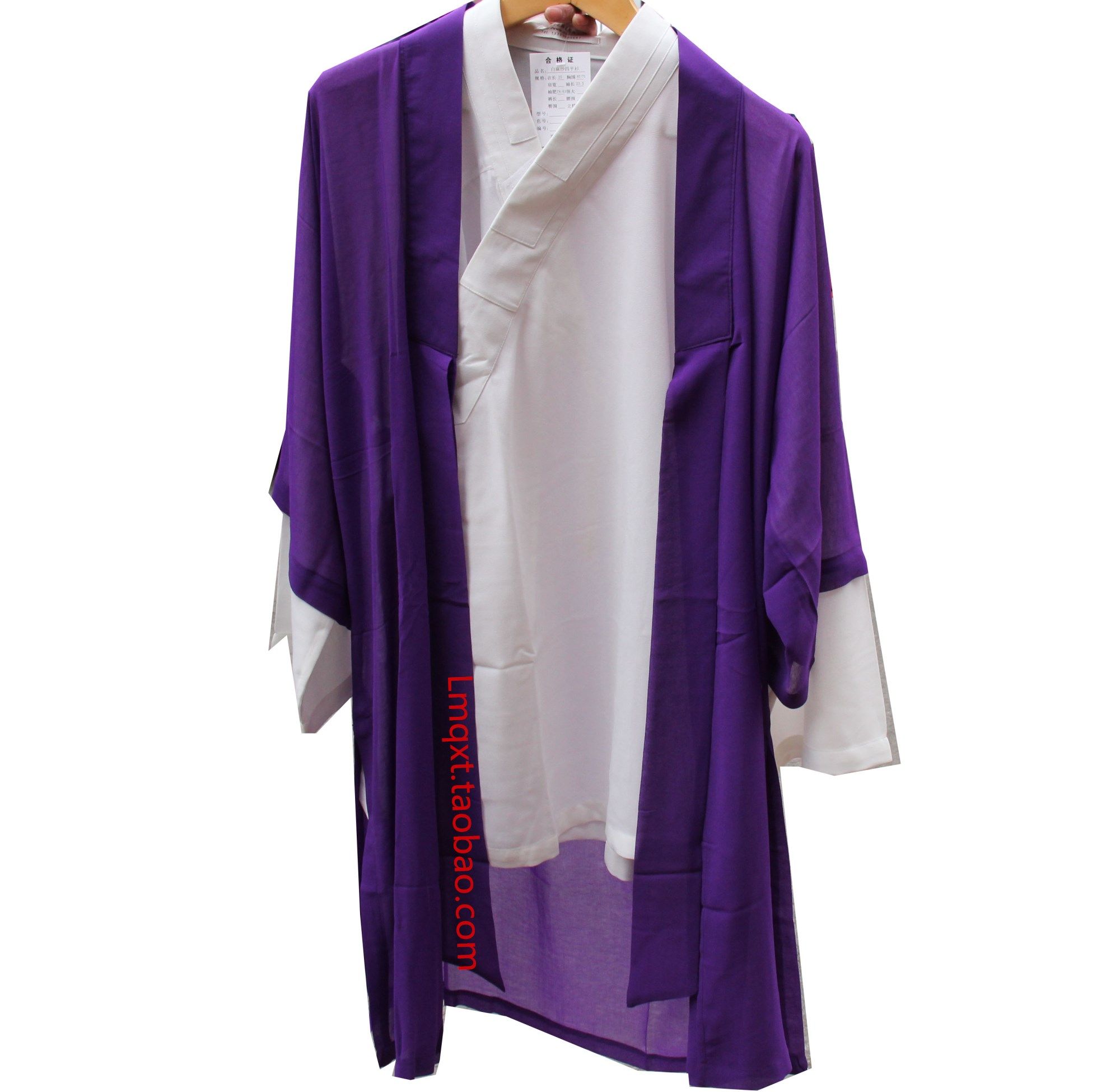 道教用品紫纱长褂道袍道士日常服装经衣道教居士服道童衣侍者衣_不