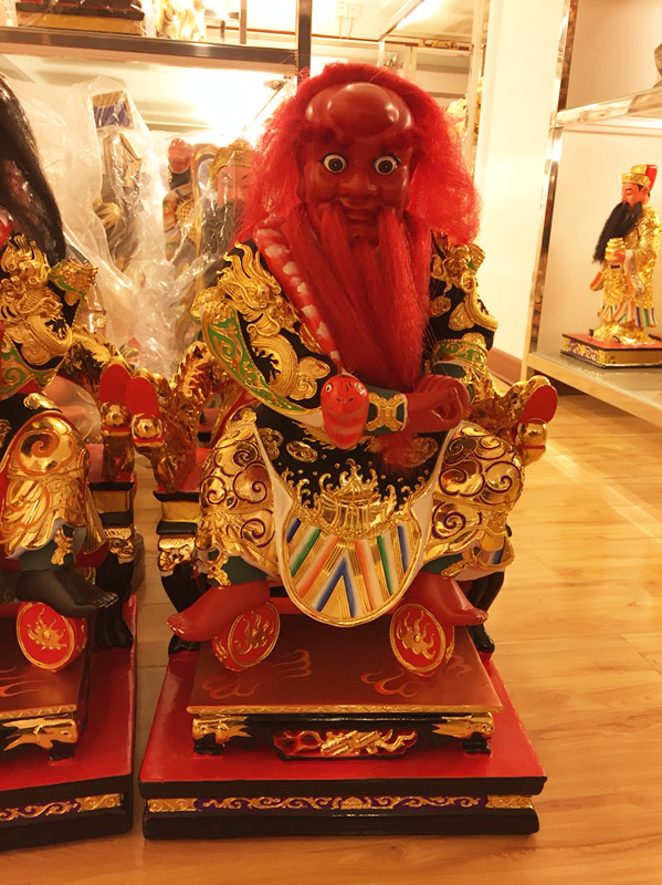 法主公茅山法主旺公红发绿发新品包邮手工樟木雕刻道教法器供品