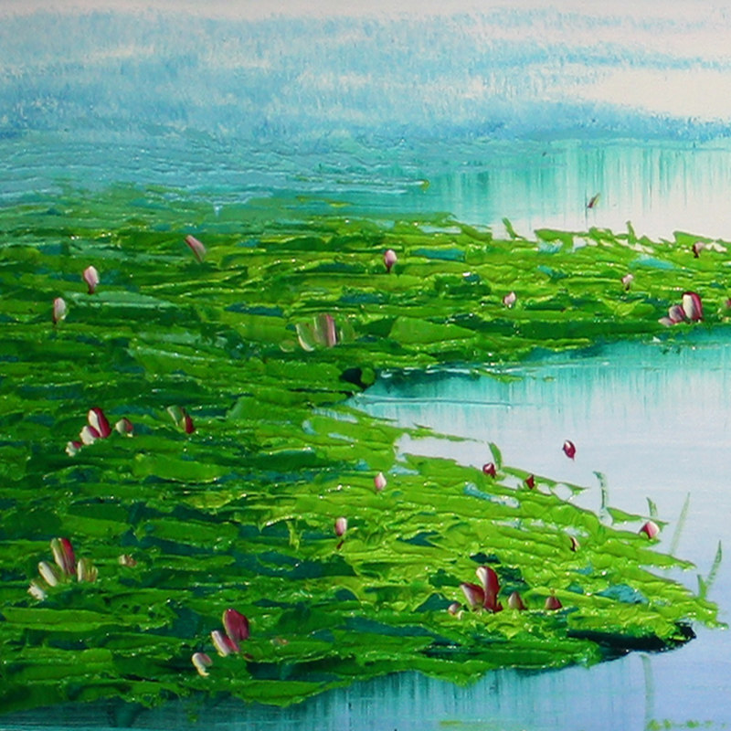 陈丽双《荷塘春色01》布面油画