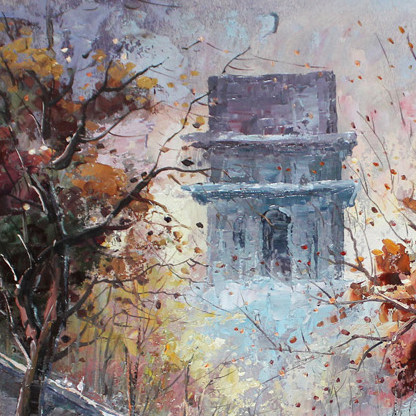 陈丽双《京城鼓楼》布面油画