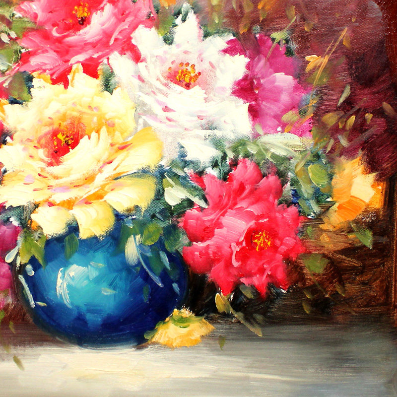 陈丽双《花韵》布面油画