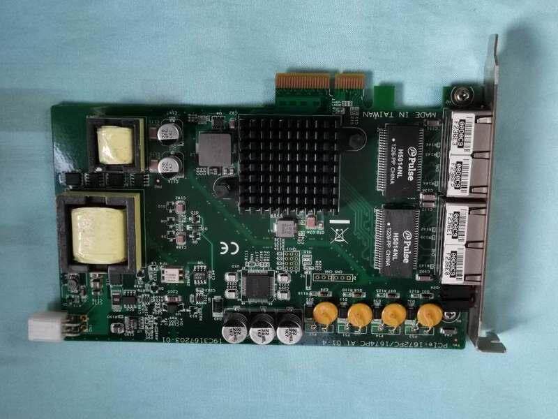 95成新研华PCIe-1674PC 工业相机图像采集卡 PCIe PoE 4口网卡
