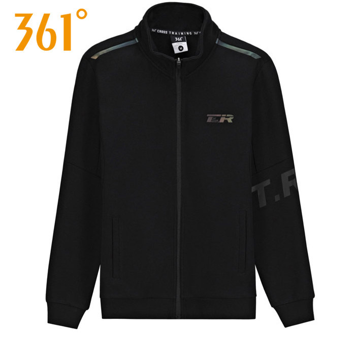 361度男装运动服卫衣秋季新款361立领开襟休闲卫衣外套跑步4013a