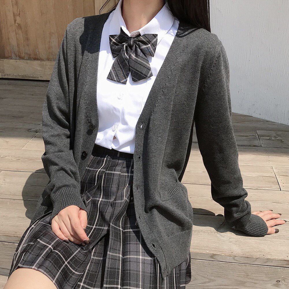 毛毛虫jk制服纯棉开衫外套针织衫上衣软妹学院包裹袋