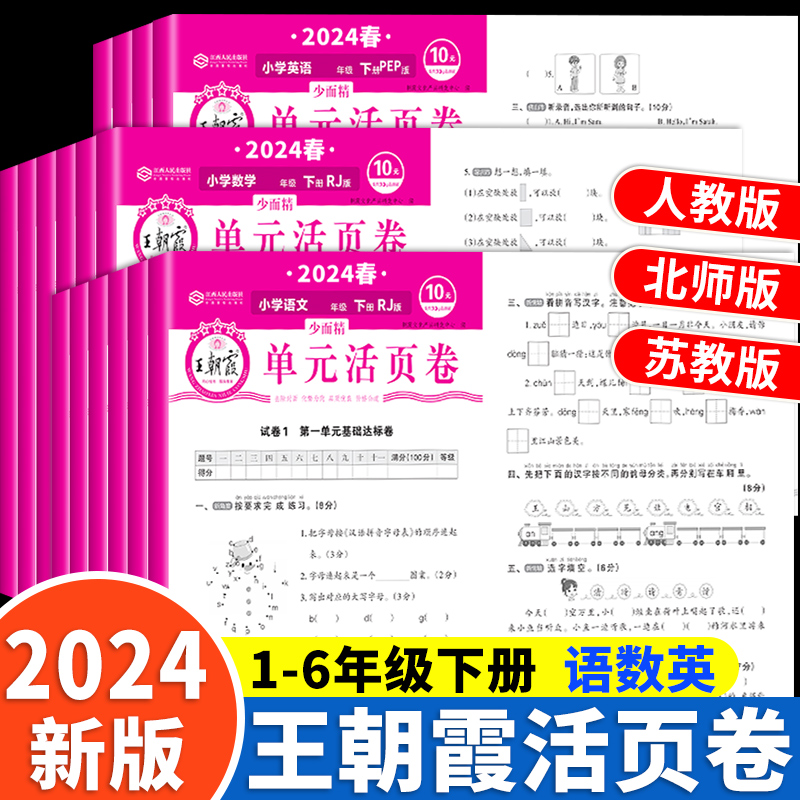 2024新王朝霞试卷单元活页卷一年级二三四五六年级上册下册语文数学英语同步试卷测试卷全套人教版北师苏教期末冲刺100分 考试卷子