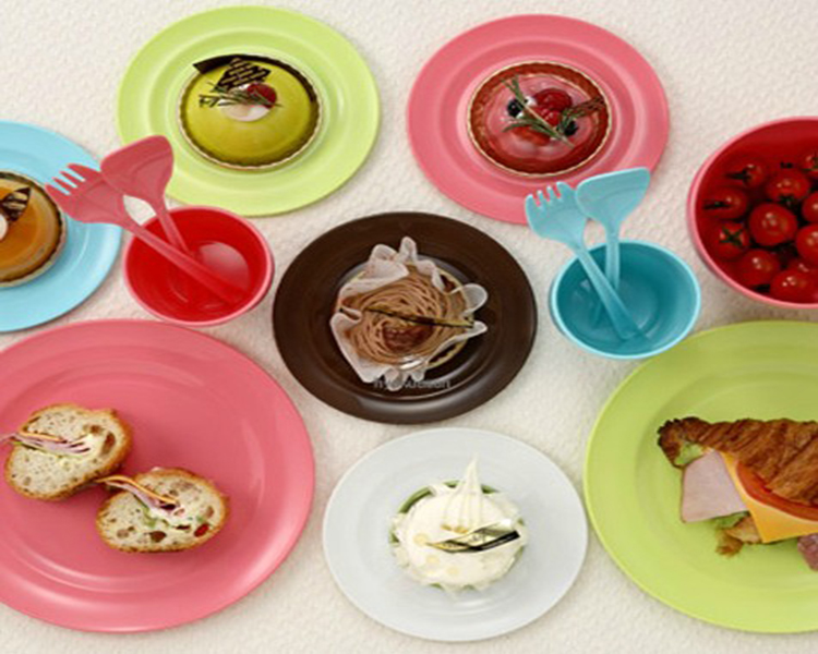 日本进口餐盘餐具家用菜盘子塑料圆形可微波炉盘子创意儿童早餐盘