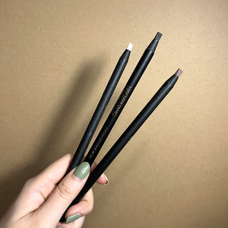 鸭嘴进口硬芯拉线眉笔防水防汗不晕染化妆师专用持久不脱色卡其色