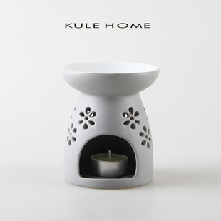 KULE HOME 香薰灯精油灯卧室小夜灯炉家用室内香薰炉创意茶道陶瓷