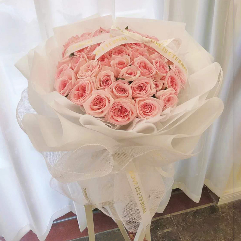 艾斯维娜旗舰店-重庆粉红玫瑰花束鲜花