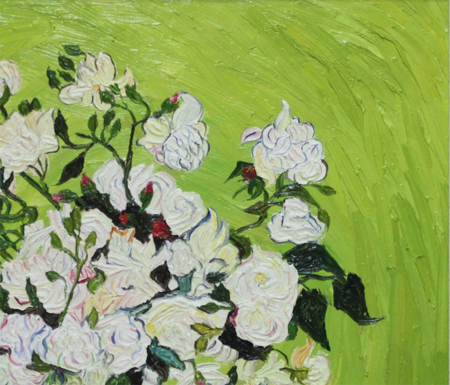 临摹梵高《玫瑰花》70*70cm