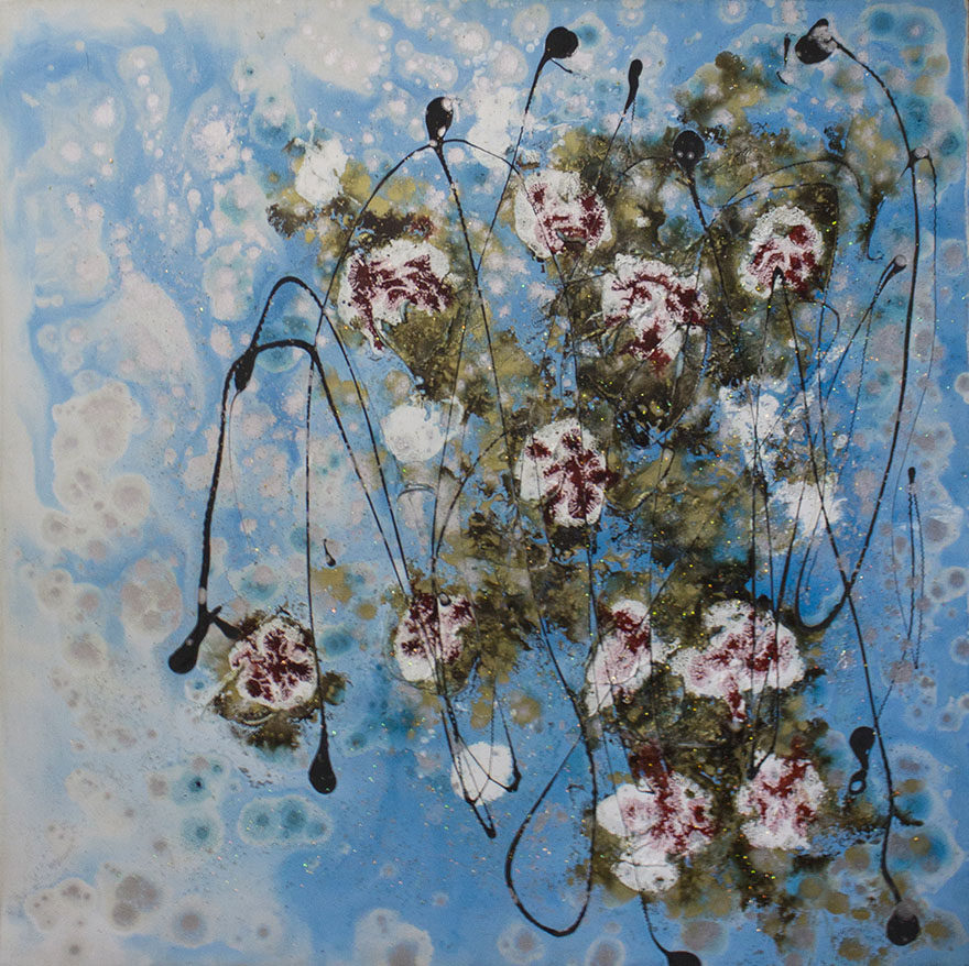 杨华祥抽象油画《花簇》
