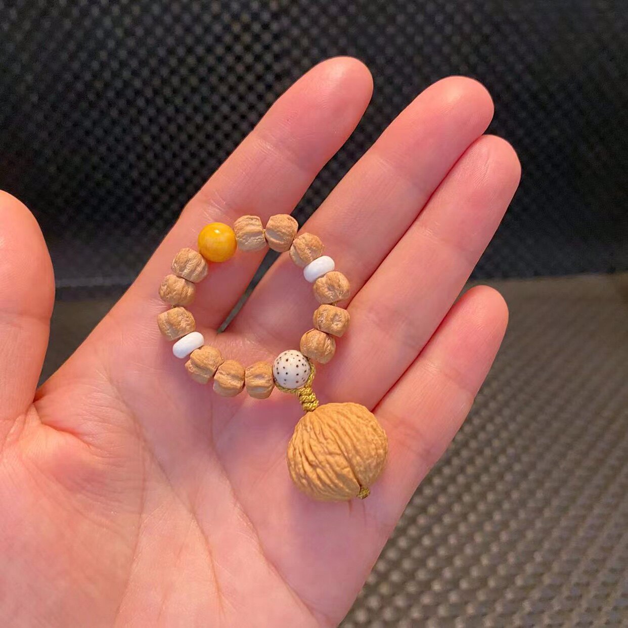 文玩手捻迷你串菩提百香籽秋子小核桃精品配珠把件绕指柔文艺女生