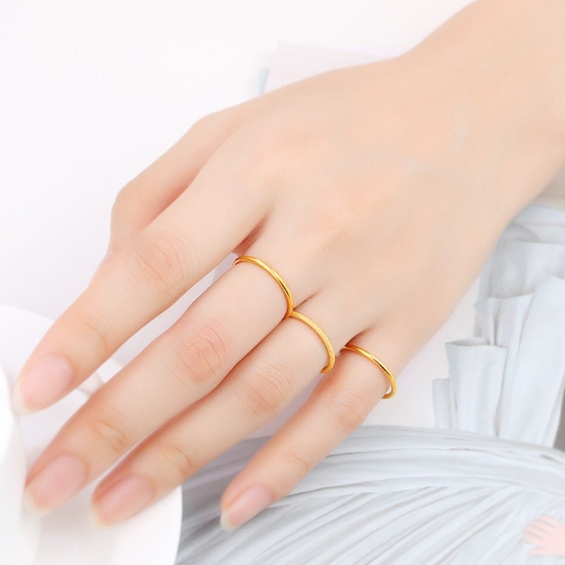 特价素银戒指磨砂_三生三世s925纯银镀金指环情侣男女简约细素圈光面