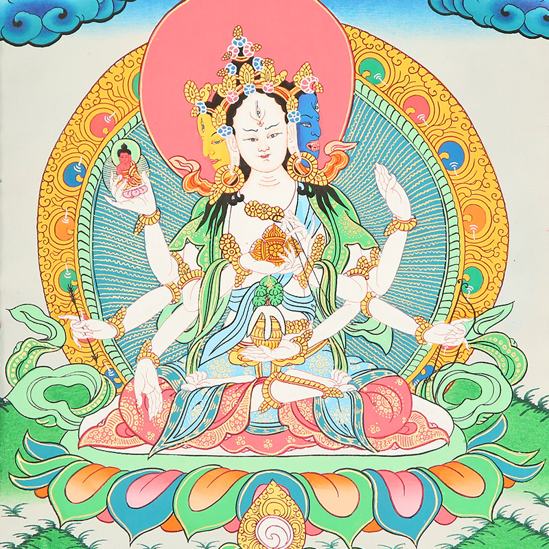 纯手精绘尊胜佛母唐卡 香山寺佛法加持