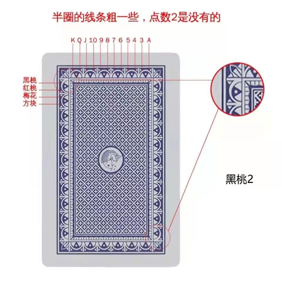 魔术扑克 正点背面认牌钓鱼姚记花色眼镜道具原厂特殊定制高科技