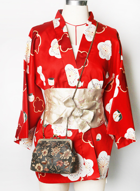 日本短款女复古cos正装樱花和服