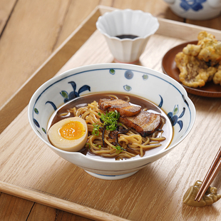 波佐见烧日本进口餐具一诚大号碗陶瓷釉下彩面碗日式家用新款汤碗